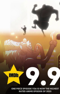 One Piece 1136 ternyata mendapatkan rating IMDb tertinggi sepanjang masa untuk kategori serial TV dengan skor 9.9. [Instagram]
